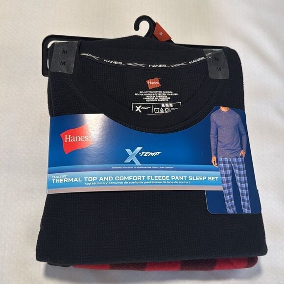 Hanes Pajamas Mens Medium Thermal Fleece Winter - Picture 1 of 2